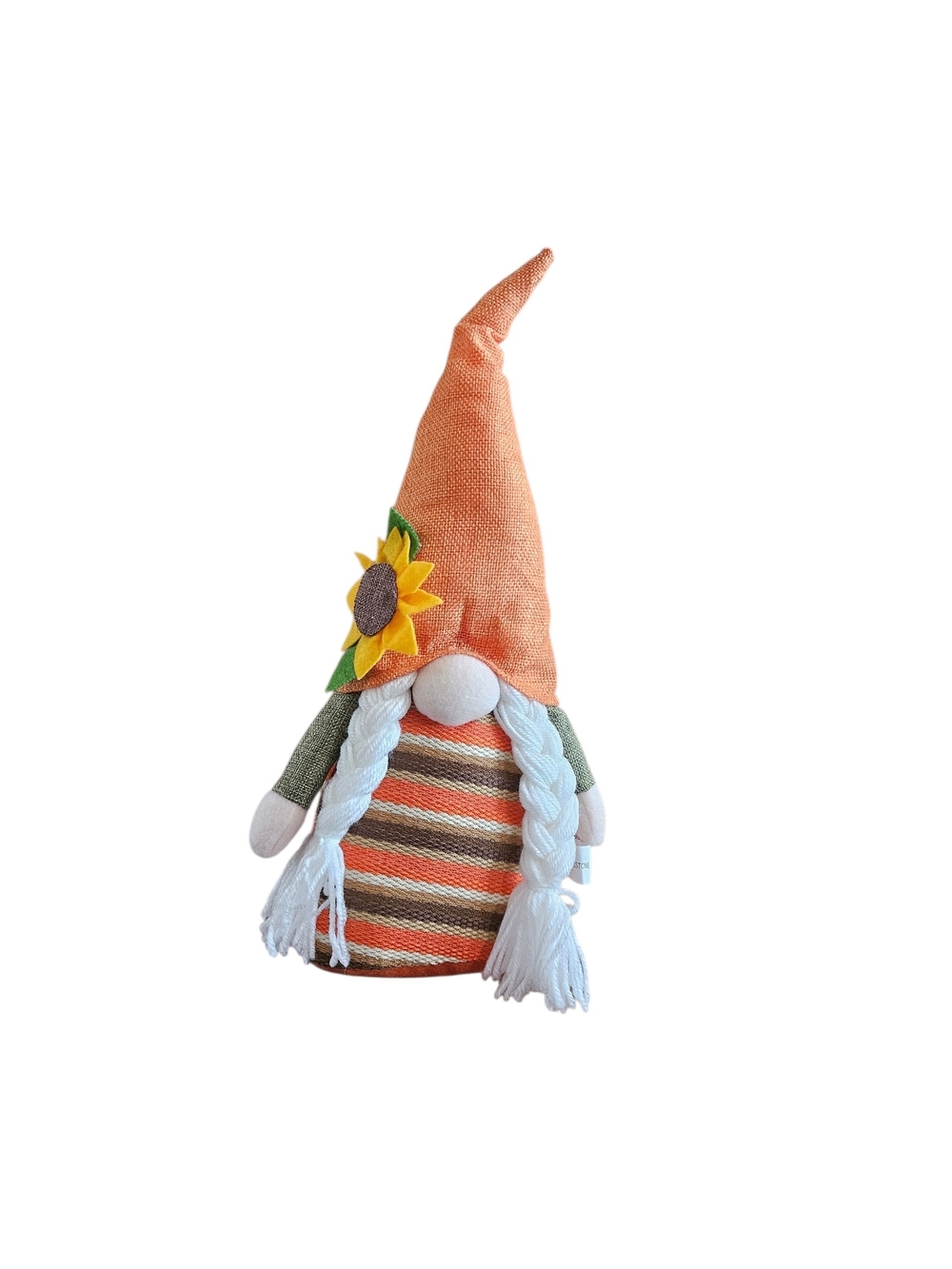 Handmade  Fall Orange Sunflower Gnome Plush Weighted Bottom 15"